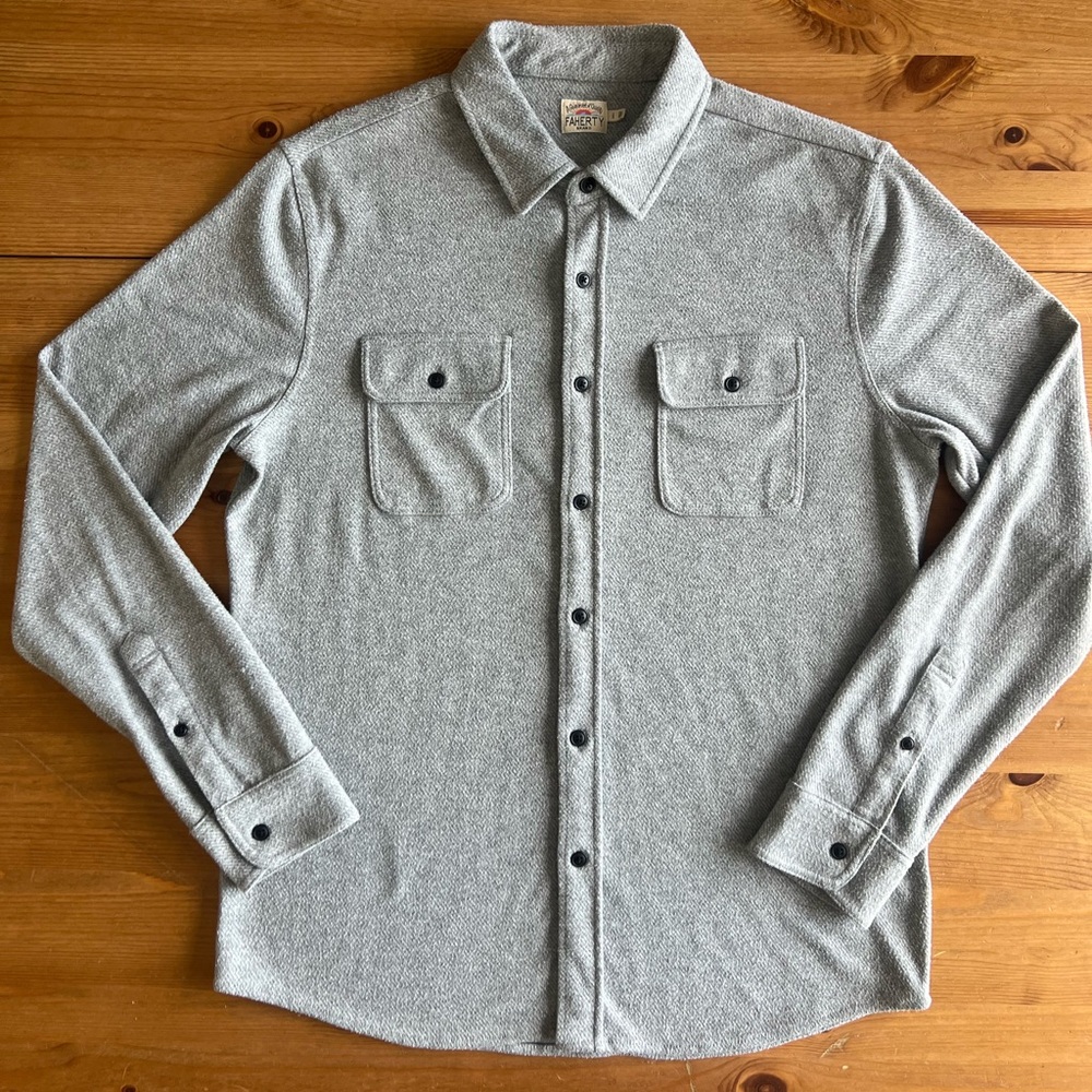 Faherty Mens Legend Sweater Shirt in Gray